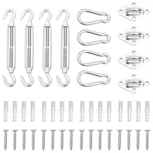   vidaXL 12 darabos rozsdamentes acél napvitorla-tartozékszett