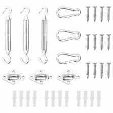   vidaXL 9 darabos rozsdamentes acél napvitorla-tartozékszett