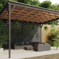   vidaXL 9 részes szürke polyrattan kerti ülőgarnitúra párnákkal