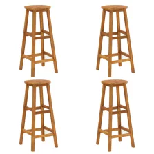 vidaXL 4 db tömör akácfa bárszék