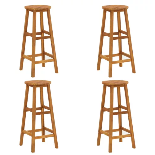 vidaXL 4 db tömör akácfa bárszék