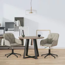 vidaXL 2 db világosszürke bársony forgó étkezőszék