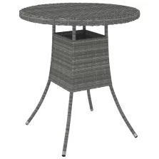 vidaXL szürke polyrattan kerti asztal 70 x 70 x 73 cm