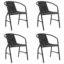   vidaXL 4 db műanyag rattan és acél kerti étkezőszék 110 kg