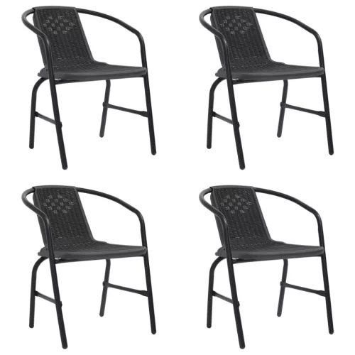 vidaXL 4 db műanyag rattan és acél kerti étkezőszék 110 kg