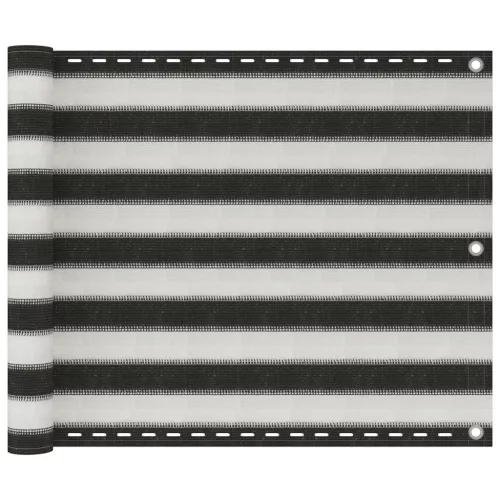 vidaXL antracitszürke-fehér HDPE erkélynapellenző 75 x 500 cm