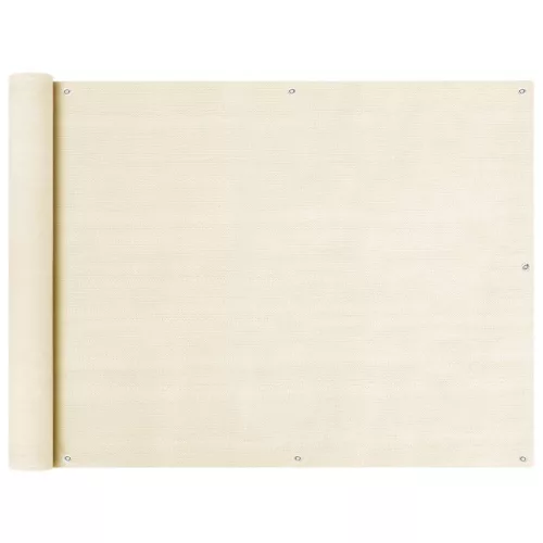 vidaXL krémszínű HDPE erkélytakaró 90 x 300 cm