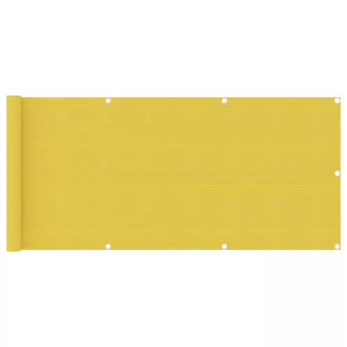 vidaXL sárga HDPE erkélytakaró 75 x 400 cm