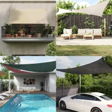vidaXL bézs HDPE napvitorla 160 g/m² 5 x 6 m
