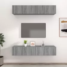   vidaXL 4 db szürke sonoma színű szerelt fa TV-szekrény 80 x 30 x 30 cm