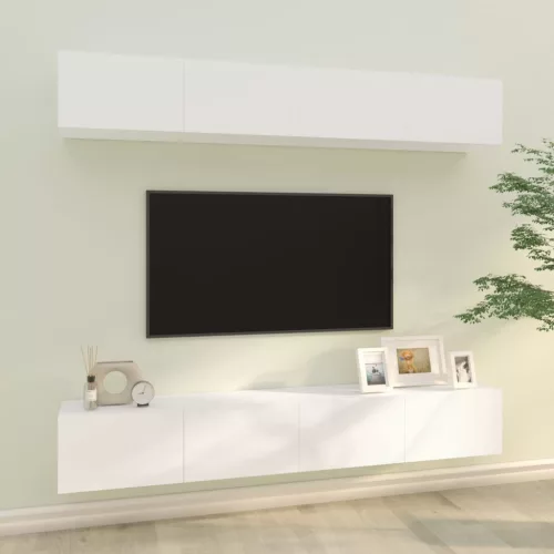 vidaXL 4 db fehér fali TV-szekrény 100 x 30 x 30 cm