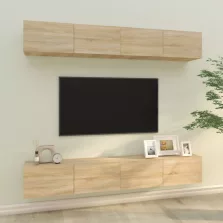   vidaXL 4 db sonoma tölgy színű fali TV-szekrény 100 x 30 x 30 cm