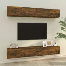  vidaXL 4 db füstös tölgy színű fali TV-szekrény 100 x 30 x 30 cm