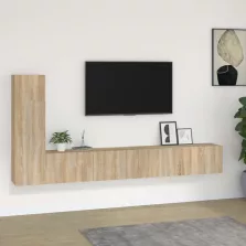   vidaXL 3 részes sonoma tölgy színű szerelt fa TV-szekrényszett