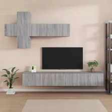   vidaXL 7 részes szürke sonoma színű szerelt fa TV-szekrényszett