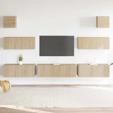   vidaXL 7 részes sonoma tölgyszínű szerelt fa TV-szekrényszett