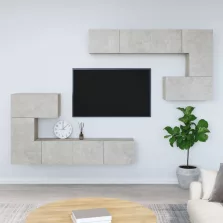   vidaXL betonszürke falra szerelhető szerelt fa TV-szekrény