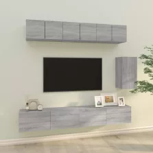   vidaXL 6 részes szürke sonoma színű szerelt fa TV-szekrényszett