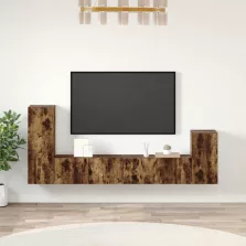   vidaXL 4 részes füstös tölgy színű szerelt fa TV-szekrényszett