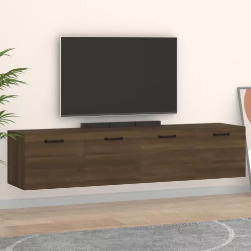 vidaXL 2 db barna tölgy színű szerelt fa faliszekrény 60x36,5x35 cm