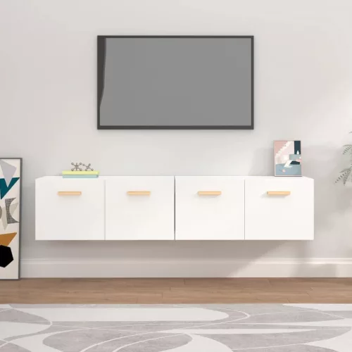 vidaXL 2 db fehér szerelt fa faliszekrény 80 x 35 x 36,5 cm