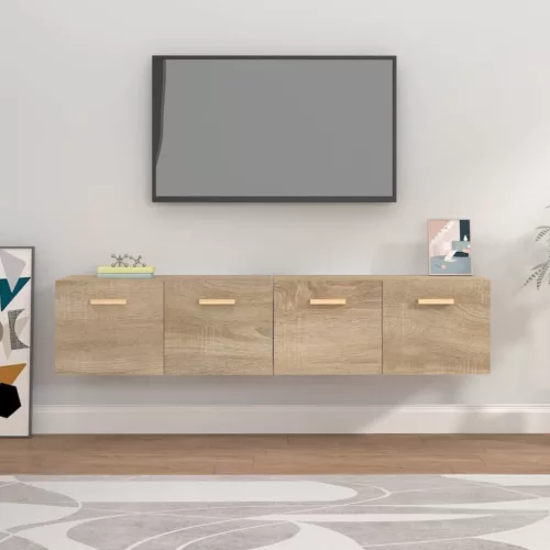 vidaXL 2 db sonoma tölgy színű szerelt fa faliszekrény 80x35x36,5 cm