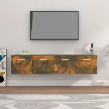   vidaXL 2 db füstös tölgy színű szerelt fa faliszekrény 80x35x36,5 cm