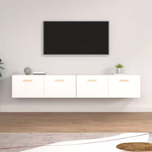 vidaXL 2 db fehér szerelt fa faliszekrény 100 x 36,5 x 35 cm