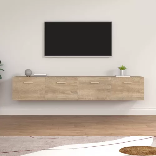 vidaXL 2 db sonoma tölgy színű szerelt fa faliszekrény 100x36,5x35 cm