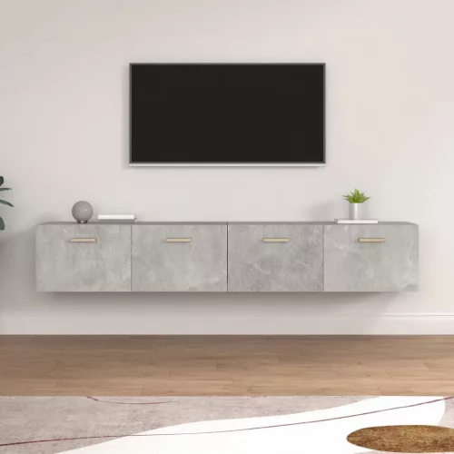 vidaXL 2 db betonszürke szerelt fa faliszekrény 100 x 36,5 x 35 cm