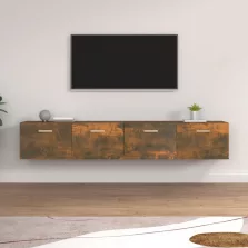   vidaXL 2 db füstös tölgy színű szerelt fa faliszekrény 100x36,5x35 cm