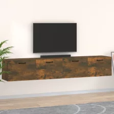   vidaXL 2 db füstös tölgy színű szerelt fa faliszekrény 100x36,5x35 cm