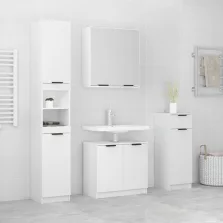   vidaXL 4 részes fehér szerelt fa fürdőszobaszekrény-szett