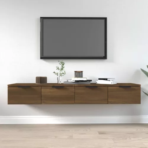 vidaXL 2 db barna tölgyszínű szerelt fa fali szekrény 68x30x20 cm