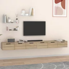   vidaXL 2 db sonoma tölgy színű szerelt fa faliszekrény 102x30x20 cm