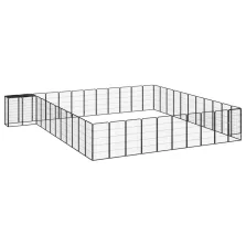   vidaXL 46-paneles fekete porszórt acél kutyakennel 50 x 100 cm