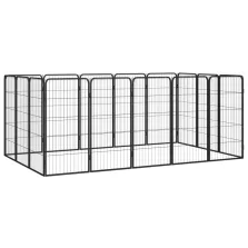   vidaXL 16-paneles fekete porszórt acél kutyakennel 50 x 100 cm