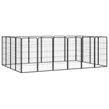   vidaXL 20-paneles fekete porszórt acél kutyakennel 50 x 100 cm