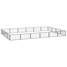   vidaXL 20-paneles fekete porszórt acél kutyakennel 100 x 50 cm