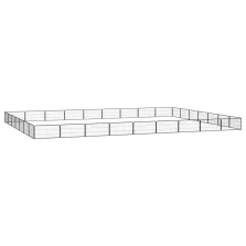   vidaXL 32-paneles fekete porszórt acél kutyakennel 100 x 50 cm