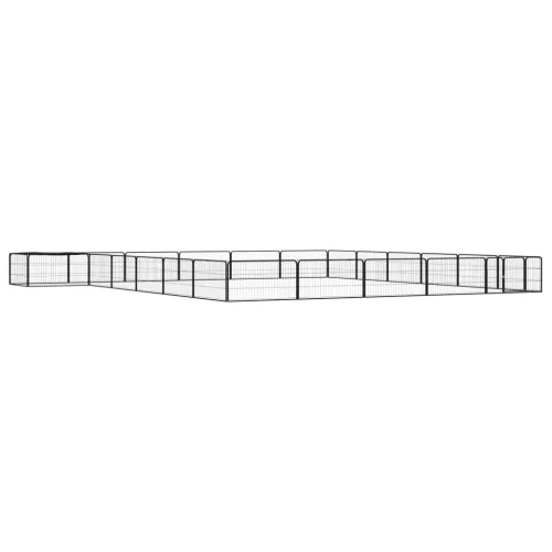 vidaXL 24 paneles fekete porszórt acél kutyakennel 100 x 50 cm