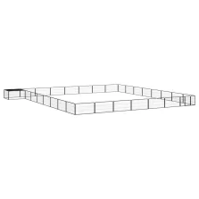   vidaXL 32-paneles fekete porszórt acél kutyakennel 100 x 50 cm