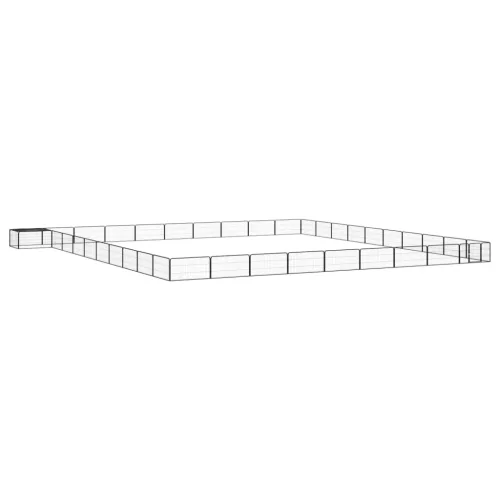vidaXL 40-paneles fekete porszórt acél kutyakennel 100 x 50 cm