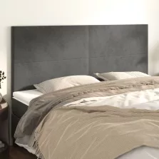   vidaXL 4 db sötétszürke bársony fejtámla 80 x 5 x 78/88 cm