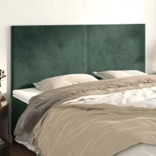   vidaXL 4 db sötétzöld bársony fejtámla 80 x 5 x 78/88 cm
