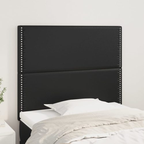 vidaXL 2 db fekete műbőr fejtámla 90x5x78/88 cm