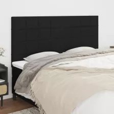 vidaXL 4 db fekete szövet fejtámla 90x5x78/88 cm