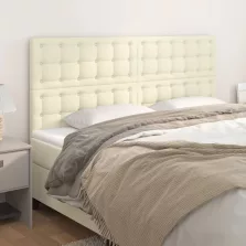 vidaXL krémszínű műbőr fejtámla 160x5x118/128 cm