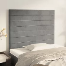   vidaXL 2 db világosszürke bársony fejtámla 80 x 5 x 78/88 cm