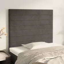 vidaXL 2 db sötétszürke bársony fejtámla 90x5x78/88 cm
